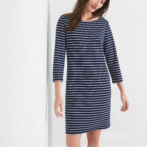 GAP 3/4 Sleeve Navy and White Striped Dress
